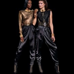 ISO IN SEARCH OF H&M x Balmain Black Silk Pants Size 12